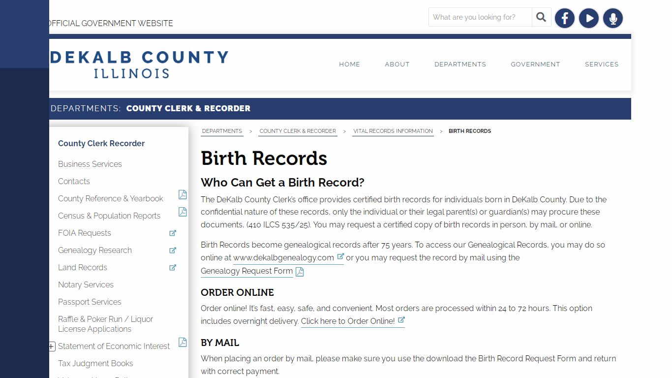 Birth Records - DeKalb County, Illinois